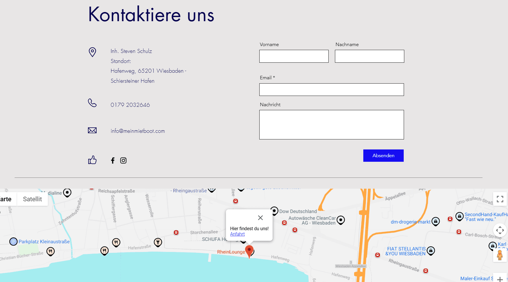 meinmietboot.com — Kontakt vorher